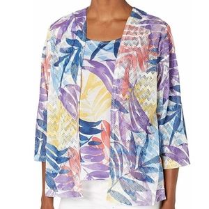 Alfred Dunner Two for One top Size PL (Petite Large) Watercolor Leaf